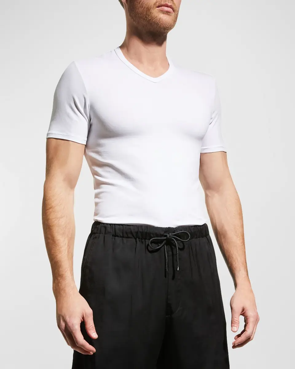 Neiman Marcus Men's 3-Pack Cotton Stretch T-Shirts | Thumbnail 2