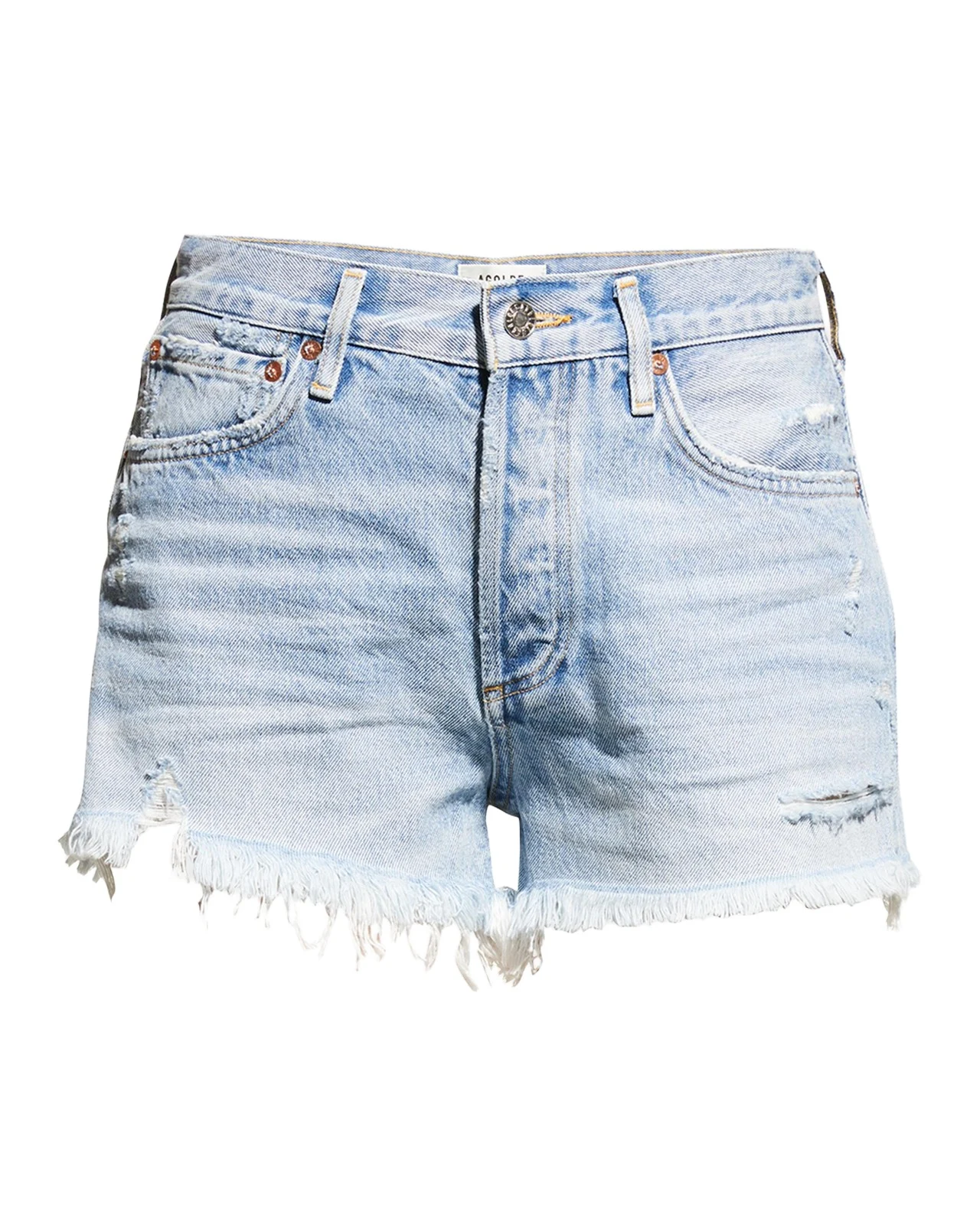 AGOLDE Parker Vintage Frayed-Hem Denim Shorts