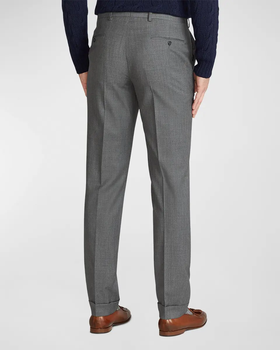 Ralph Lauren Purple Label Men's Gregory Hand-Tailored Wool Serge Trousers | Thumbnail 3
