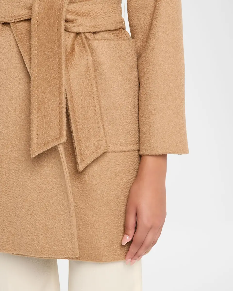 Max Mara Rialto Camel Hair Belted Short Hooded Coat | Thumbnail 5 Max Mara Rialto Camel Hair Belted Short Hooded Coat | Thumbnail 5