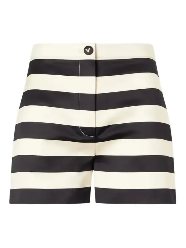 Valentino Garavani Striped Cotton Duchesse-satin Shorts
