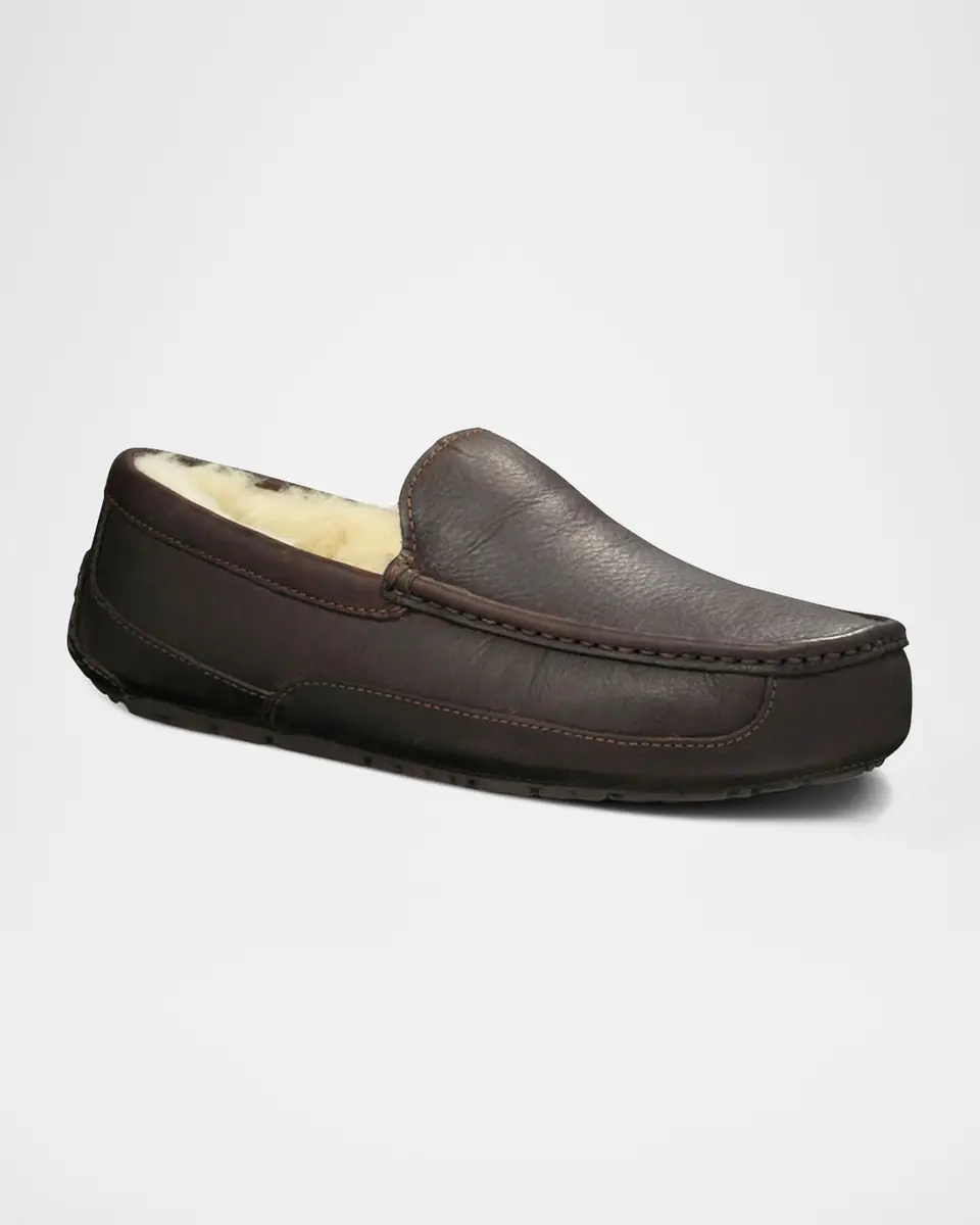 UGG Men's Ascot Water-Resistant Leather Slippers | Thumbnail 2 UGG Men's Ascot Water-Resistant Leather Slippers | Thumbnail 2