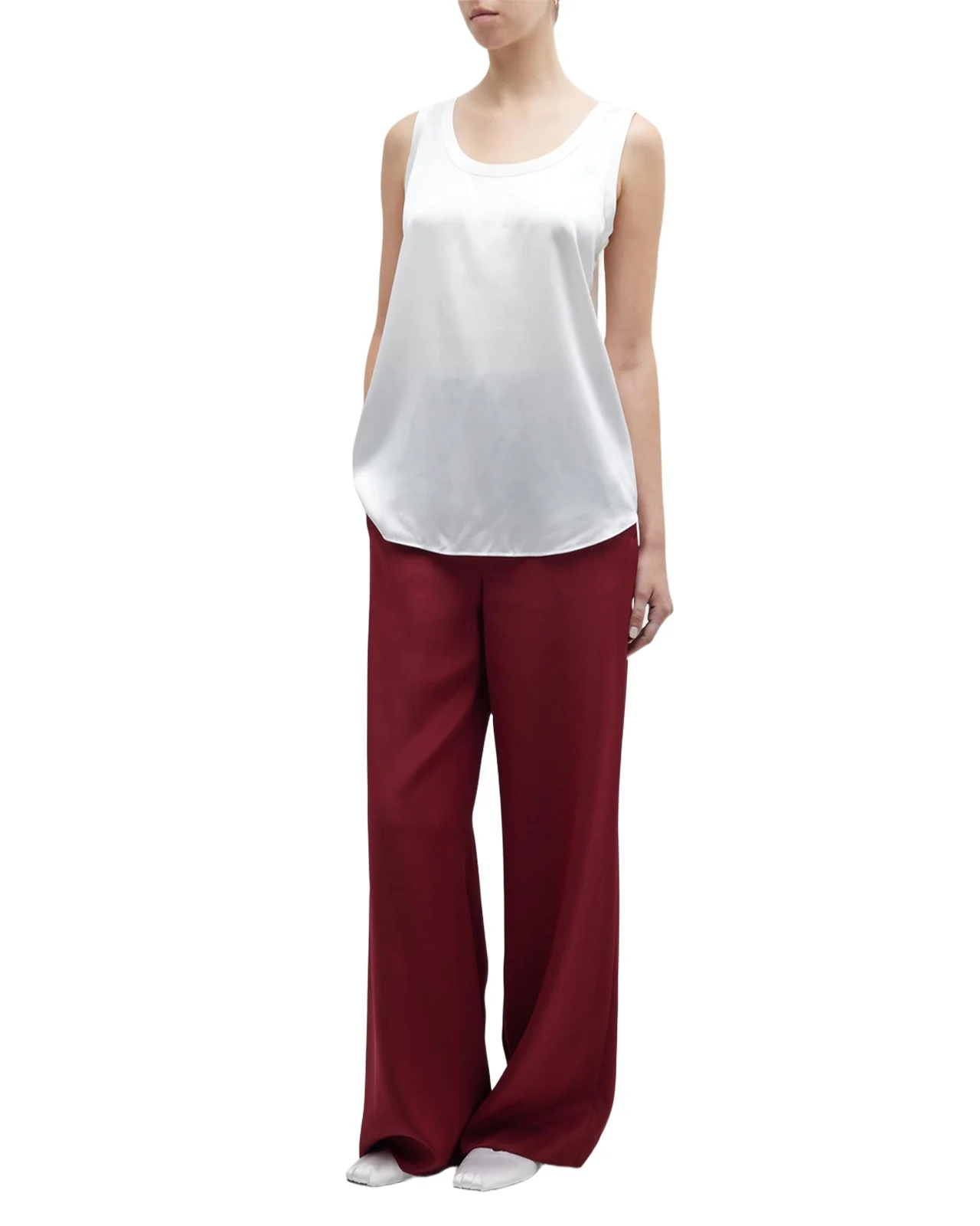 Lafayette 148 New York Perla Luxe Reversible Silk Charmeuse Shell