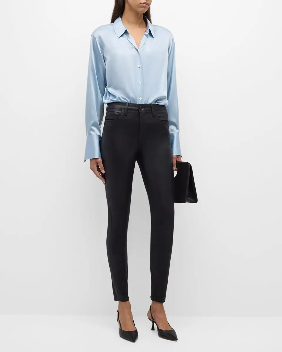 L'Agence Marguerite Coated Modal Denim High-Rise Skinny Jeans | Thumbnail 3 L'Agence Marguerite Coated Modal Denim High-Rise Skinny Jeans | Thumbnail 3