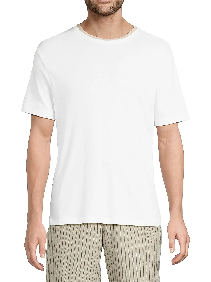 Vince Men's Relaxed Double-Collar Crewneck T-Shirt | Thumbnail 3 Vince Men's Relaxed Double-Collar Crewneck T-Shirt | Thumbnail 3