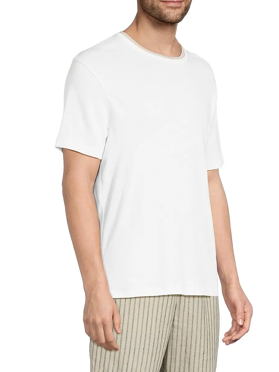 Vince Men's Relaxed Double-Collar Crewneck T-Shirt | Thumbnail 4 Vince Men's Relaxed Double-Collar Crewneck T-Shirt | Thumbnail 4