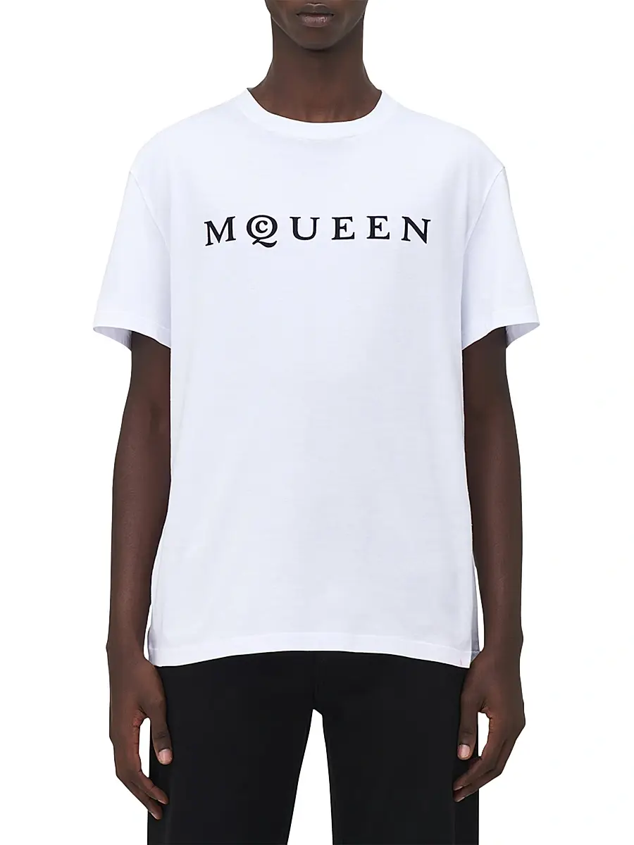 Alexander McQueen Men's Logo Cotton Crewneck T-Shirt | Thumbnail 3
