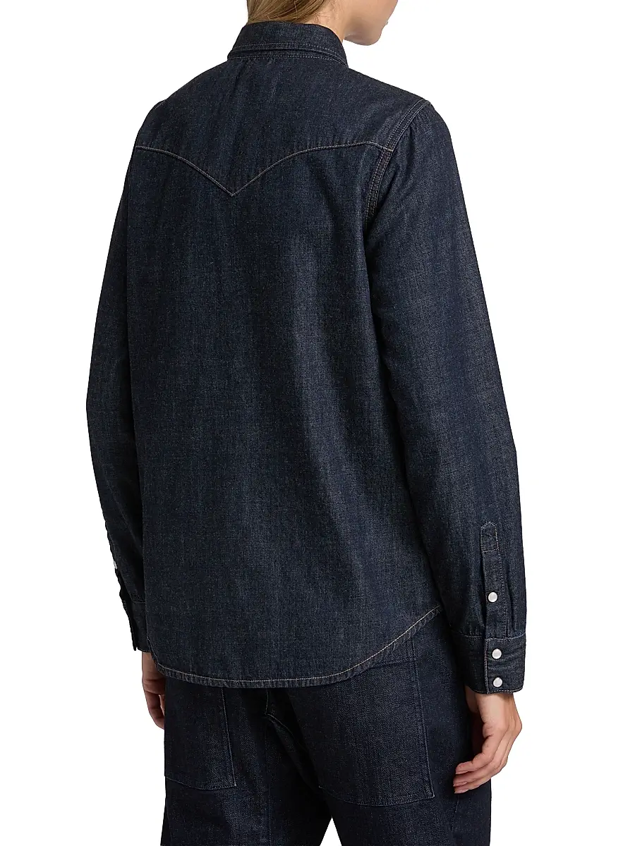 Nili Lotan Women's Travis Oversized Denim Shirt | Thumbnail 5 Nili Lotan Women's Travis Oversized Denim Shirt | Thumbnail 5