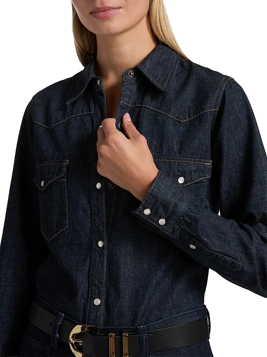 Nili Lotan Women's Travis Oversized Denim Shirt | Thumbnail 6 Nili Lotan Women's Travis Oversized Denim Shirt | Thumbnail 6