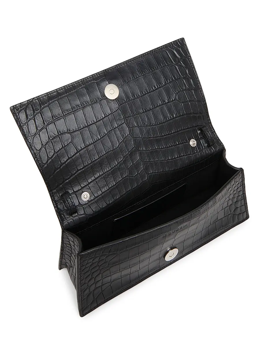 Alexander McQueen Women's Mini Jewelled Croc-Embossed Leather Shoulder Bag | Thumbnail 5