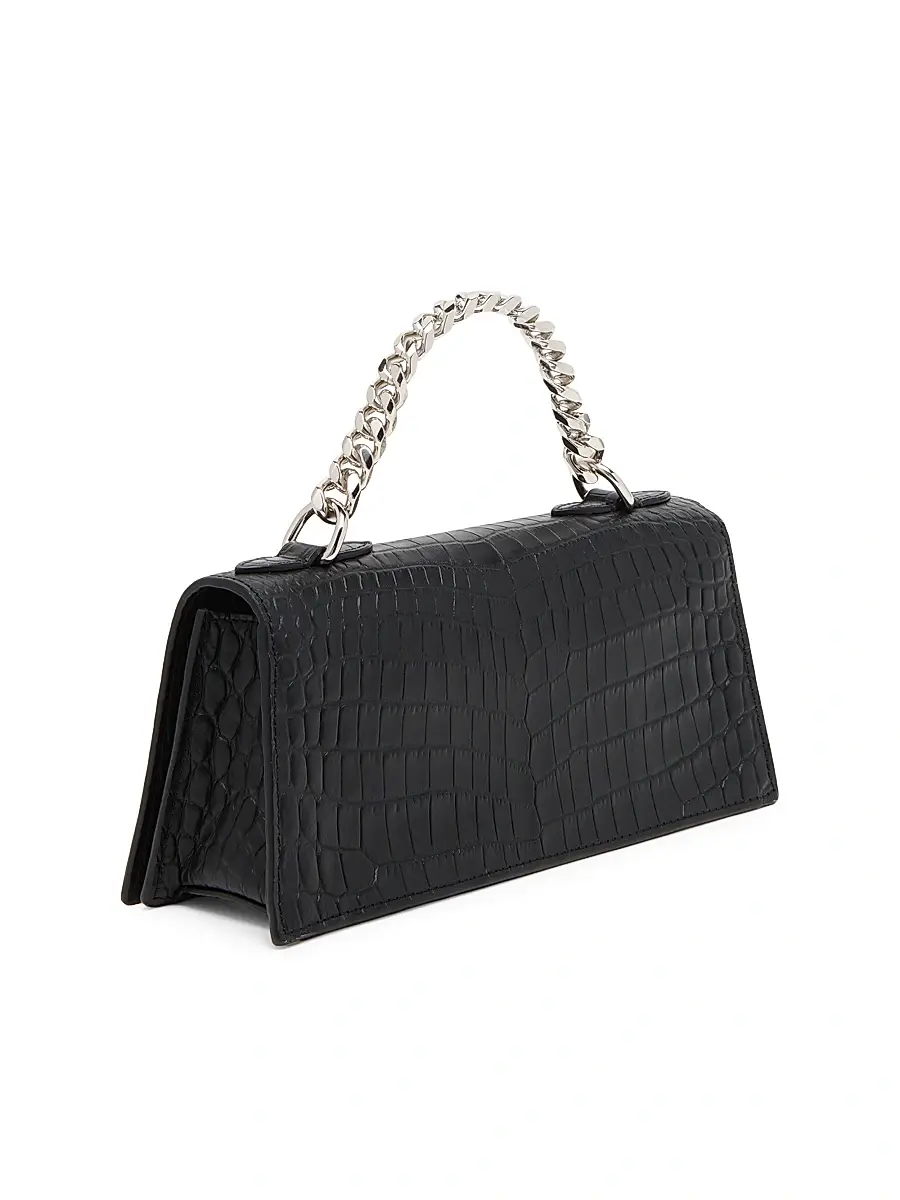 Alexander McQueen Women's Mini Jewelled Croc-Embossed Leather Shoulder Bag | Thumbnail 8