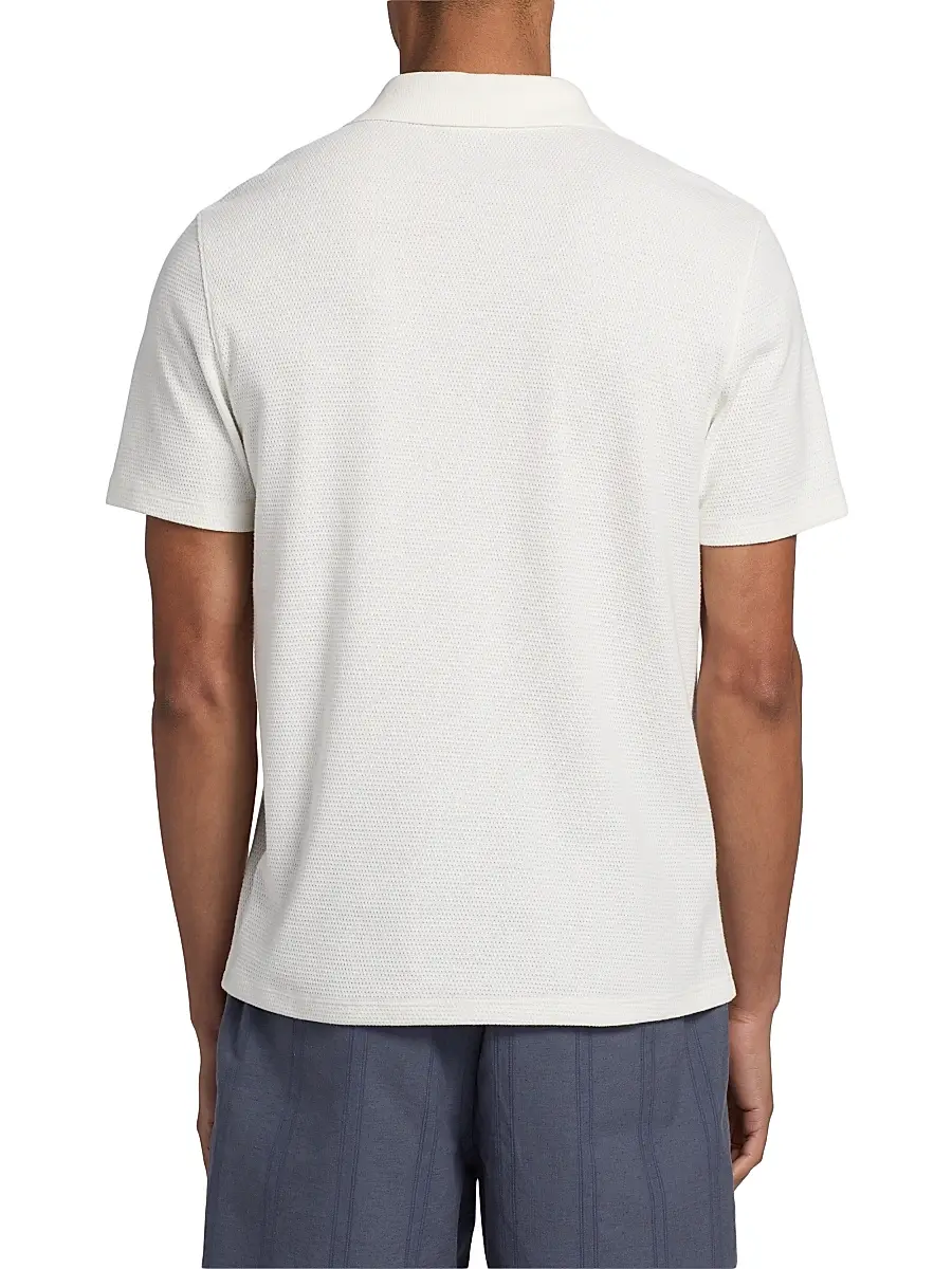 Vince Men's Mesh Knit Snap Polo Shirt | Thumbnail 5 Vince Men's Mesh Knit Snap Polo Shirt | Thumbnail 5