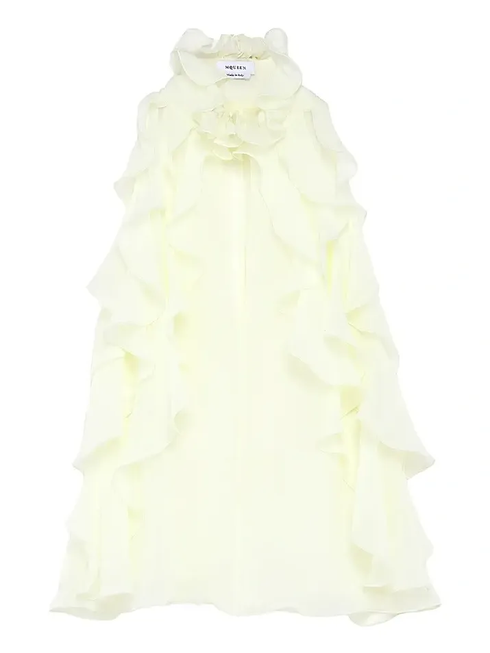 Women's Ruffled Sleeveless Silk Top Women's Ruffled Sleeveless Silk Top