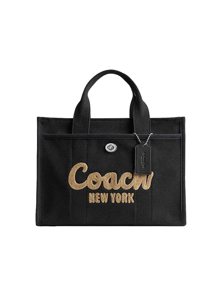 Coach Women's Cargo Canvas & Leather Tote Bag - Black | Image 1 Coach Women's Cargo Canvas & Leather Tote Bag - Black | Image 1