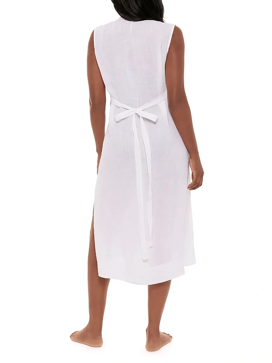 Miraclesuit Swim Women's Pleated Linen Cover-Up Dress | Thumbnail 4 Miraclesuit Swim Women's Pleated Linen Cover-Up Dress | Thumbnail 4