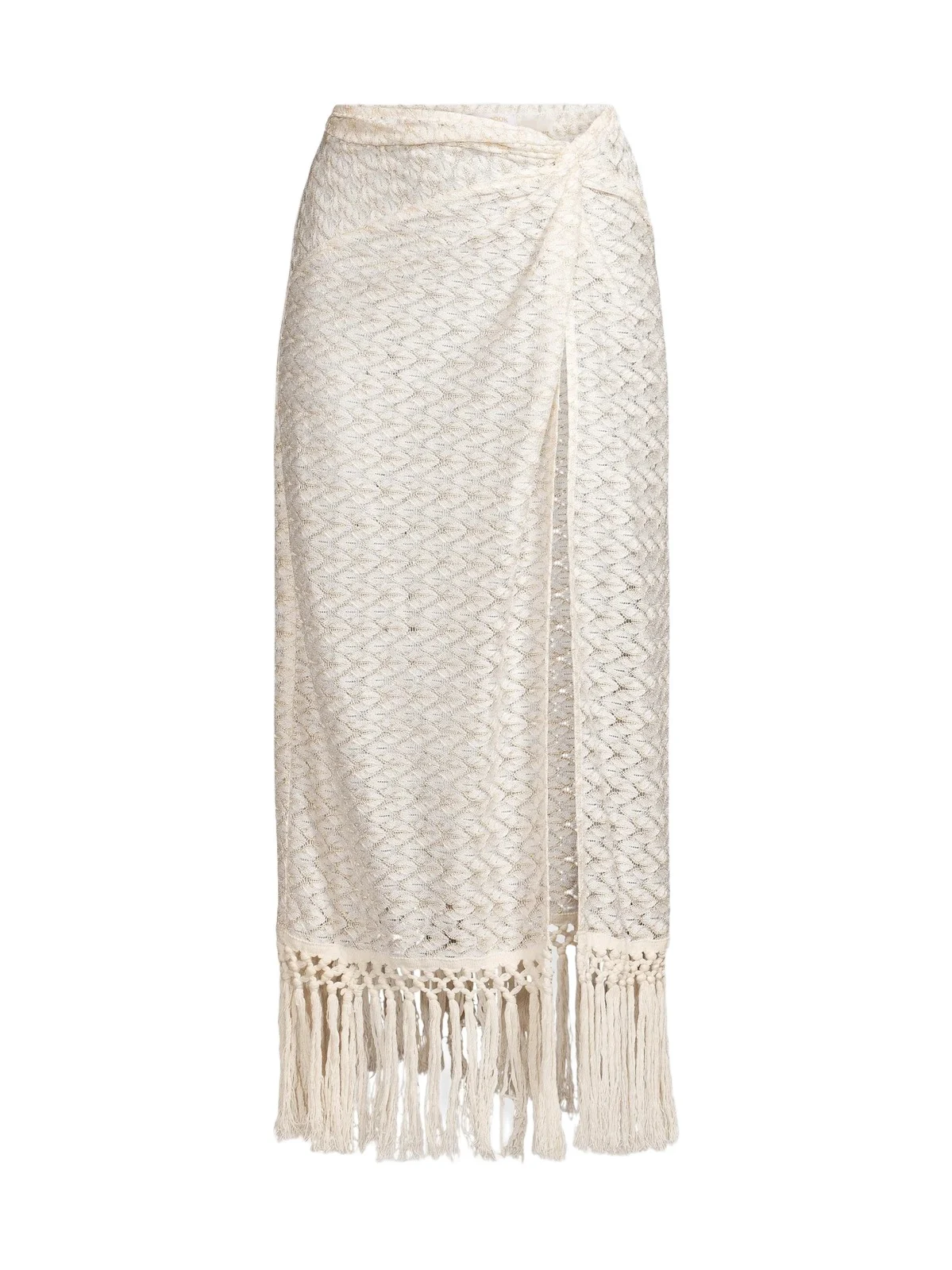 Ramy Brook Women's Gaia Zig-Zag Metallic Tassel Midi-Skirt