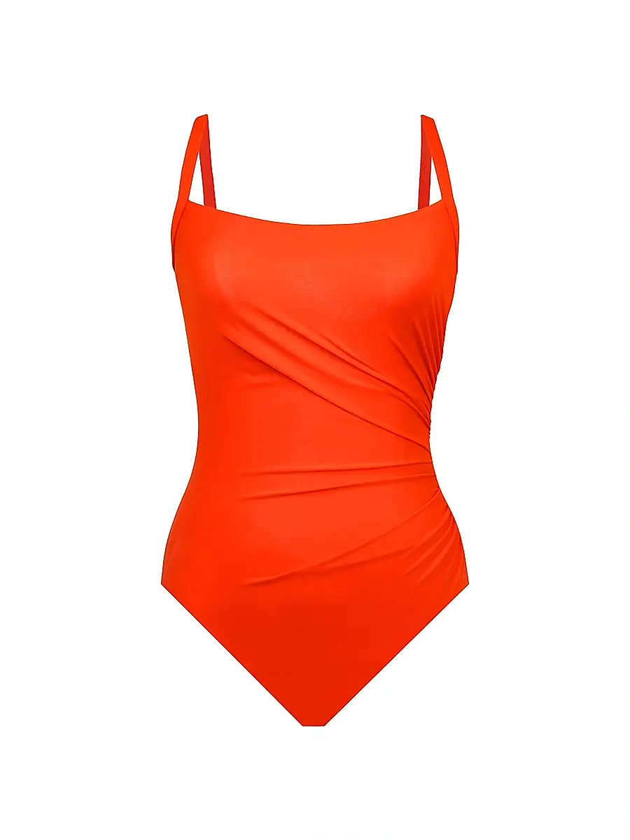 Miraclesuit Swim Women's Starr Gathered One-Piece Swimsuit - Arancio - Size 14 | Image 1 Miraclesuit Swim Women's Starr Gathered One-Piece Swimsuit - Arancio - Size 14 | Image 1