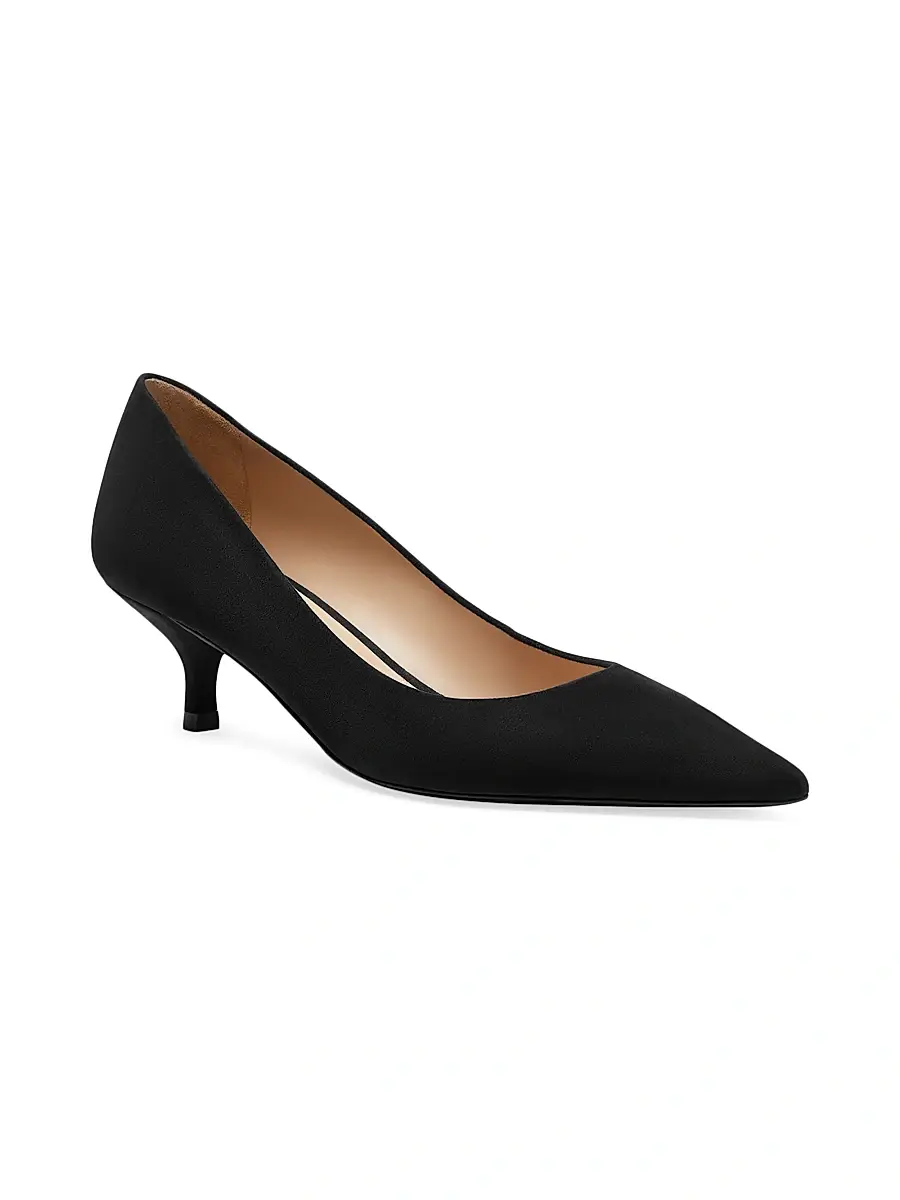 Stuart Weitzman Women's Power 50MM Suede Kitten-Heel Pumps | Thumbnail 2