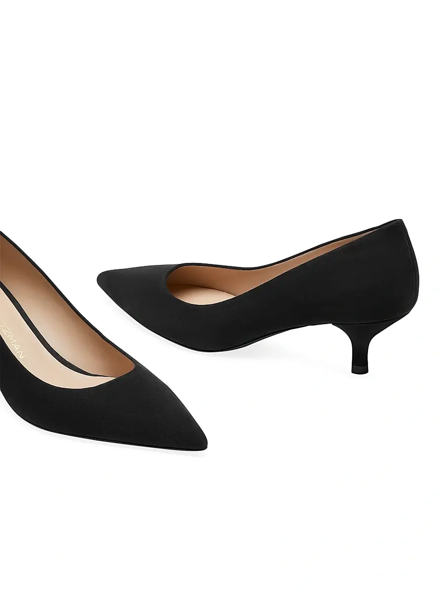 Stuart Weitzman Women's Power 50MM Suede Kitten-Heel Pumps | Thumbnail 4