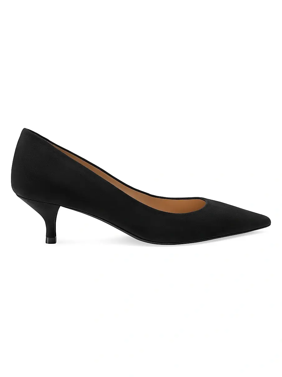 Stuart Weitzman Women's Power 50MM Suede Kitten-Heel Pumps
