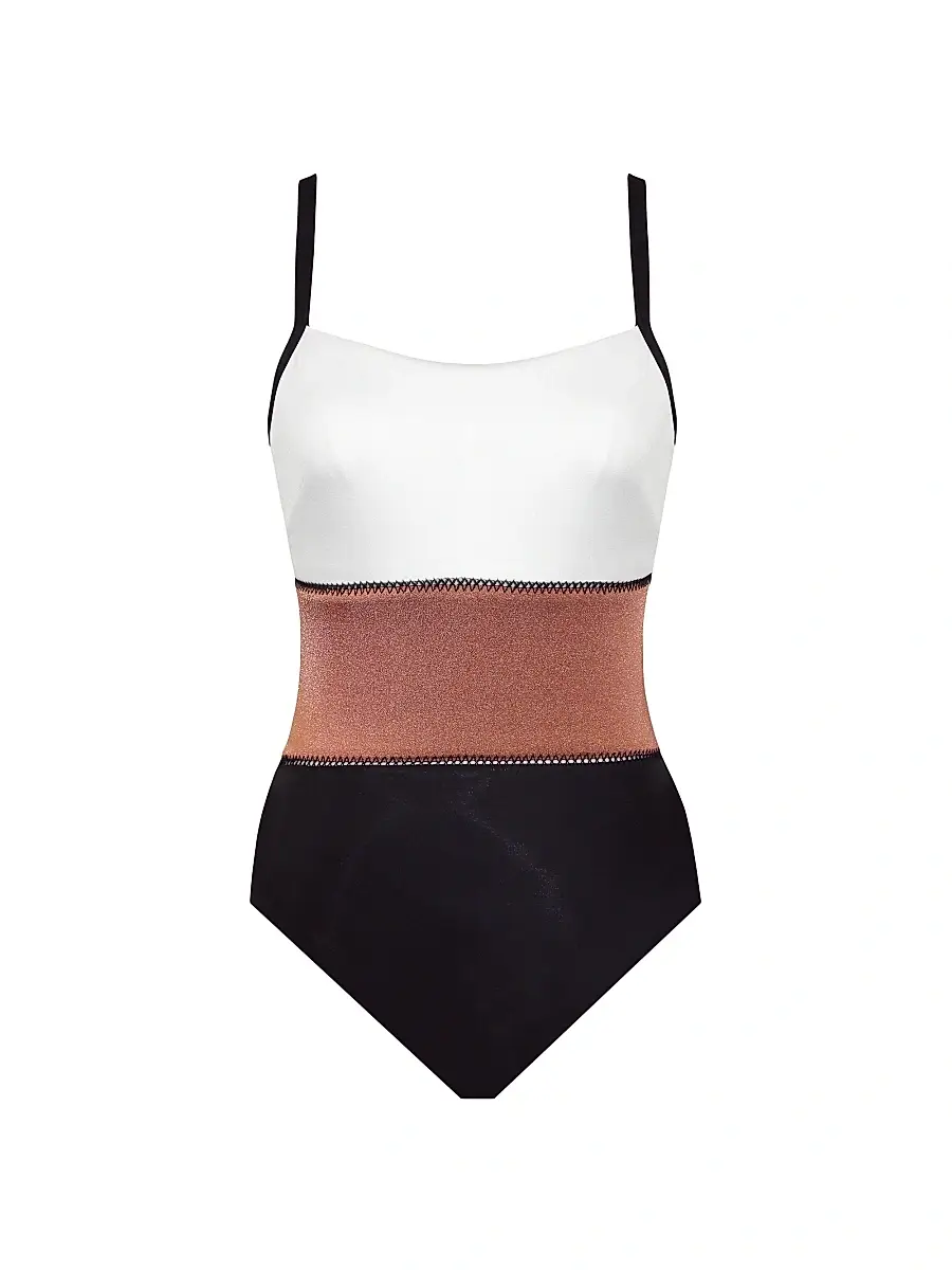 Miraclesuit Swim Women's Spectra Trifecta Colorblocked One-Piece Swimsuit - Bronze - Size 16 | Image 1 Miraclesuit Swim Women's Spectra Trifecta Colorblocked One-Piece Swimsuit - Bronze - Size 16 | Image 1