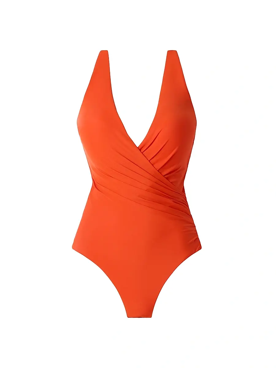 Miraclesuit Swim Women's Rock Solid Wrapsody One-Piece Swimsuit - Arancio - Size 16 | Image 1 Miraclesuit Swim Women's Rock Solid Wrapsody One-Piece Swimsuit - Arancio - Size 16 | Image 1