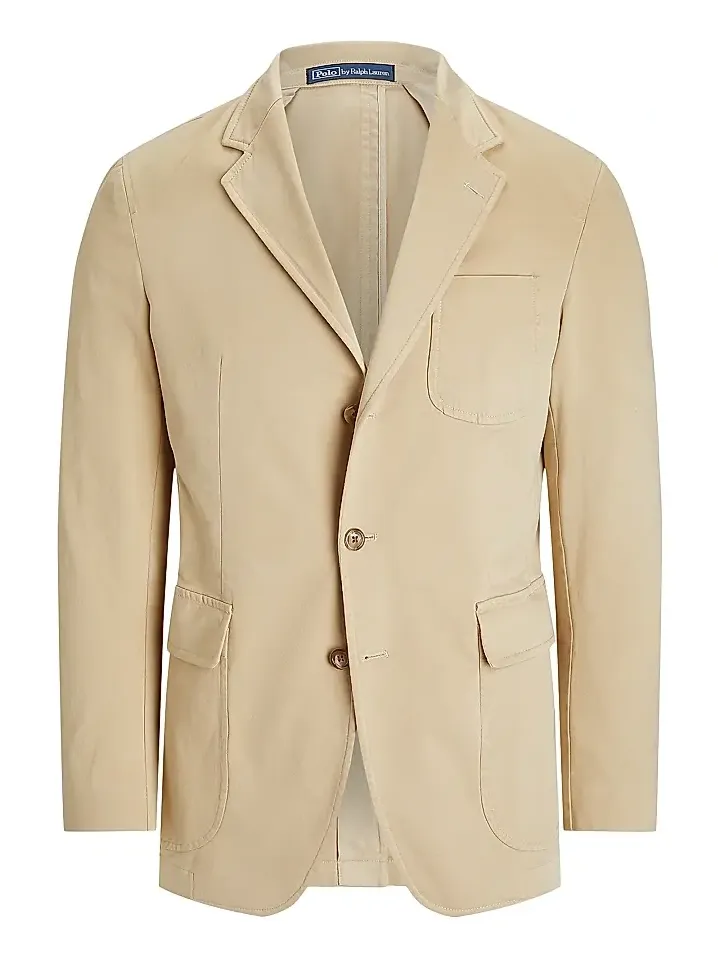 Men's Garment-Dyed Cotton Two-Button Suit Jacket