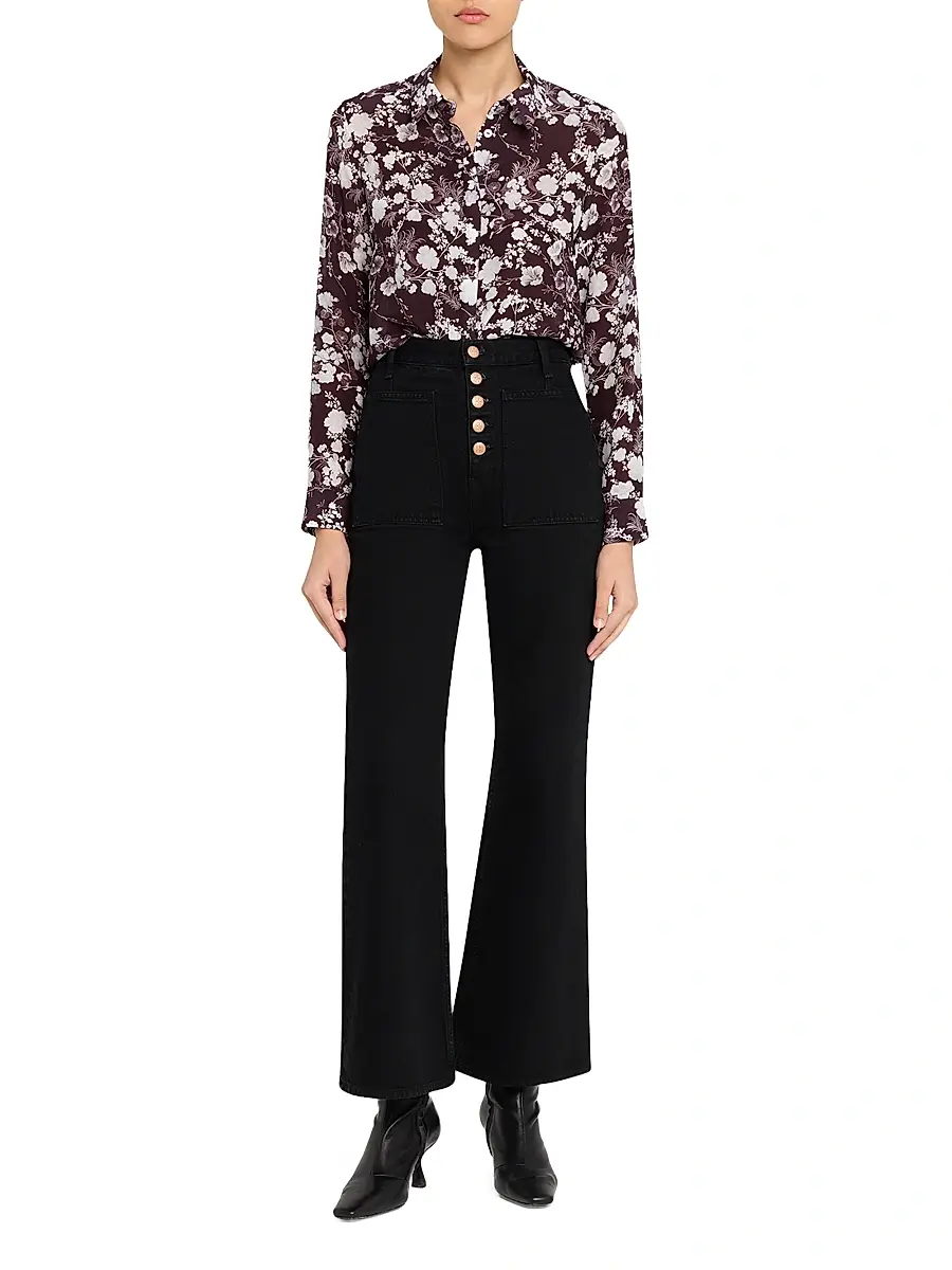 Adam Lippes Women's Mathias Floral Crêpe de Chine Silk Shirt | Thumbnail 2 Adam Lippes Women's Mathias Floral Crêpe de Chine Silk Shirt | Thumbnail 2