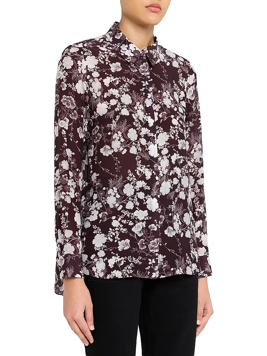 Adam Lippes Women's Mathias Floral Crêpe de Chine Silk Shirt | Thumbnail 3 Adam Lippes Women's Mathias Floral Crêpe de Chine Silk Shirt | Thumbnail 3