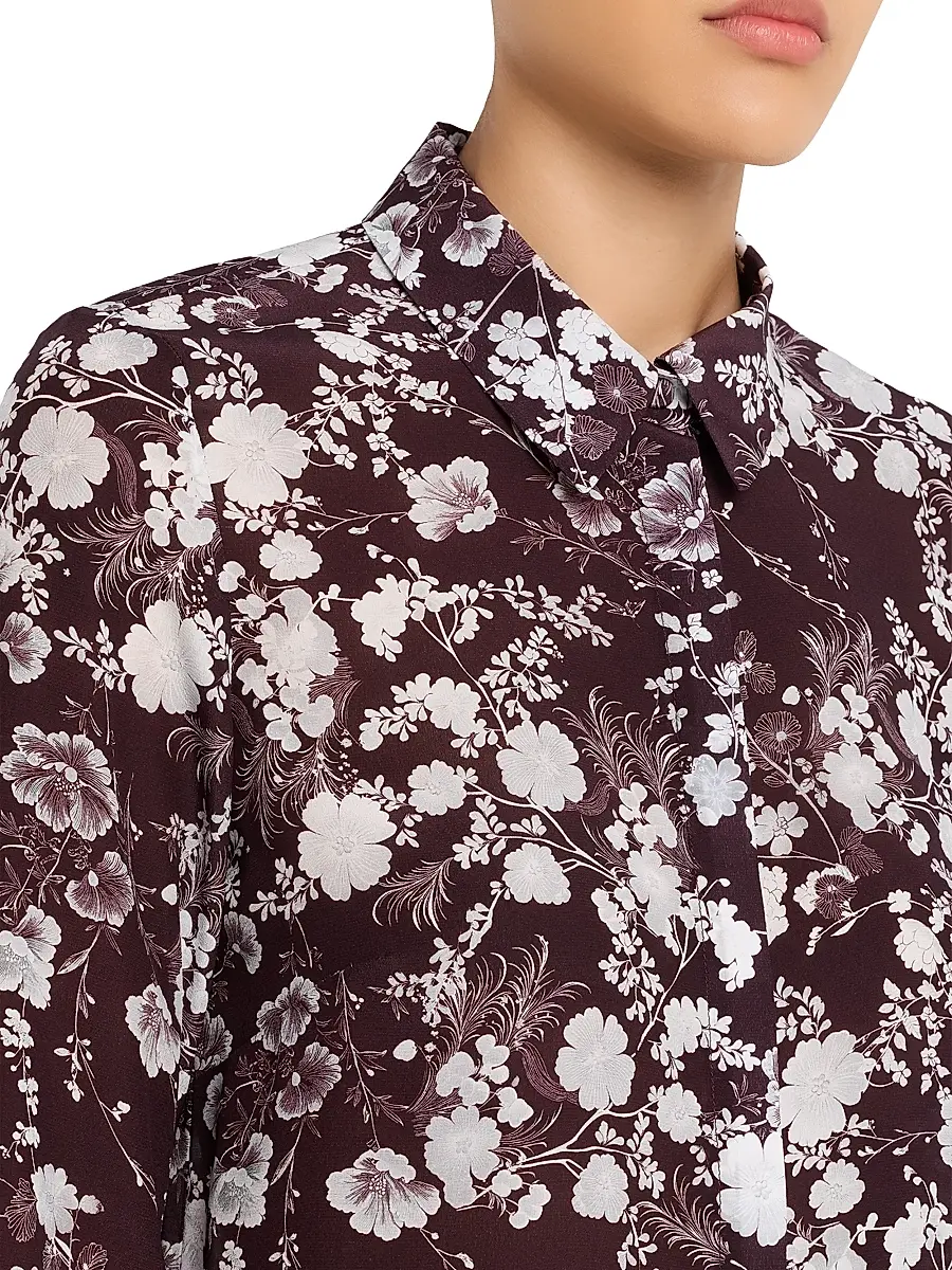 Adam Lippes Women's Mathias Floral Crêpe de Chine Silk Shirt | Thumbnail 5 Adam Lippes Women's Mathias Floral Crêpe de Chine Silk Shirt | Thumbnail 5
