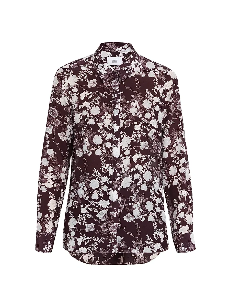 Adam Lippes Women's Mathias Floral Crêpe de Chine Silk Shirt