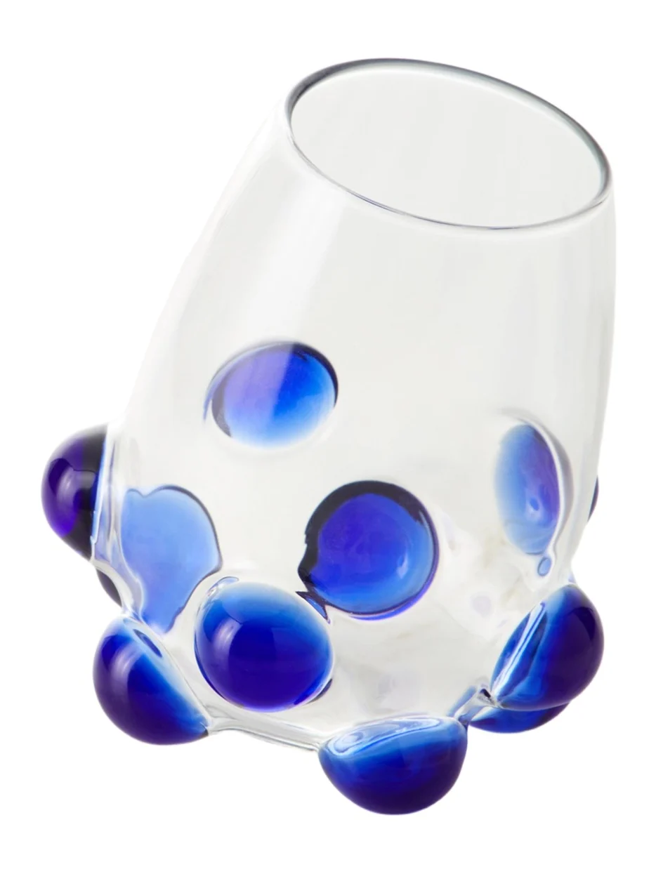 Massimo Lunardon Bubble Wine Glass, Blue
