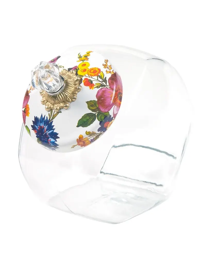 MacKenzie-Childs White Flower Market Cookie Jar