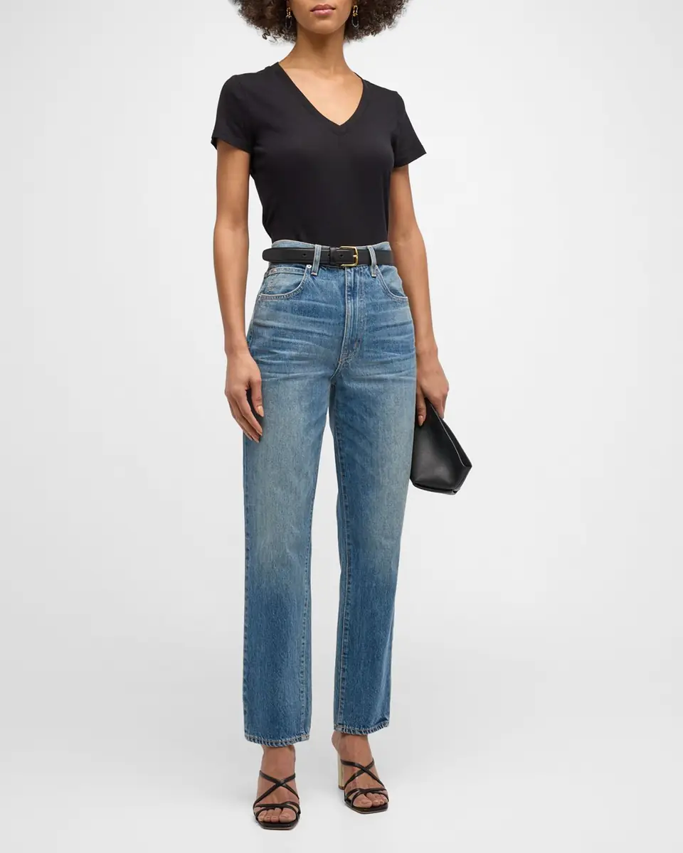 L'Agence Becca V-Neck Short-Sleeve Tee | Thumbnail 2