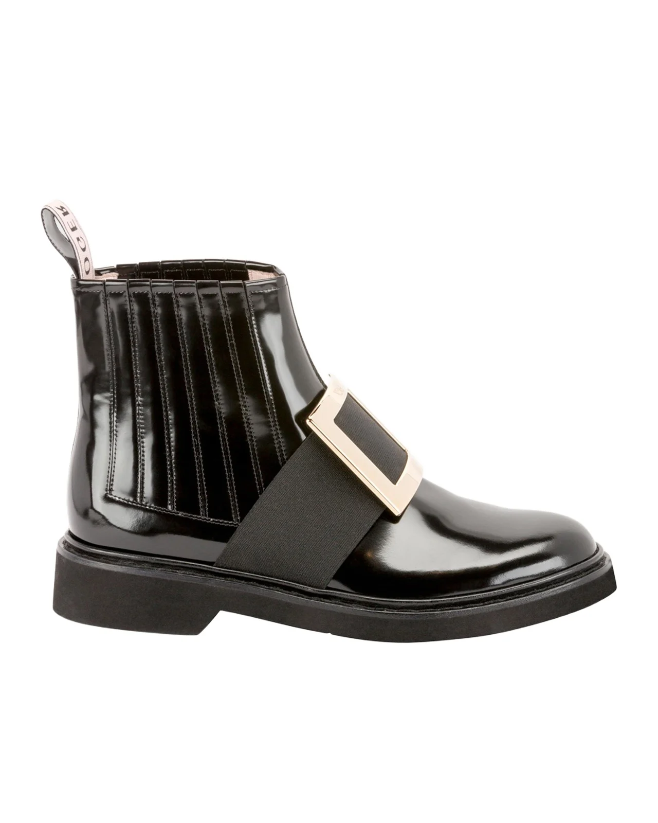 Viv Ranger Patent Leather Pilgrim Buckle Booties