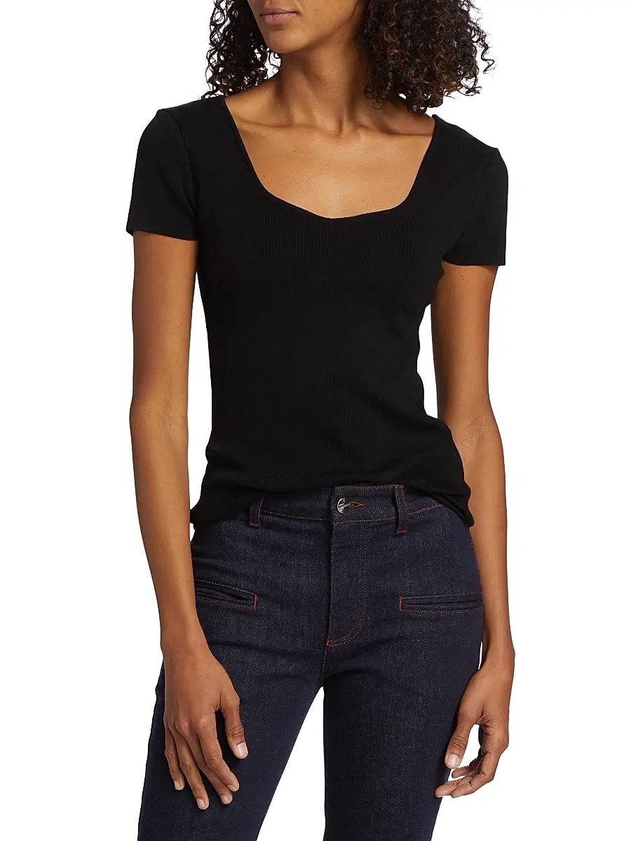 Elie Tahari Women's The Valentina Rib-Knit Top | Thumbnail 3 Elie Tahari Women's The Valentina Rib-Knit Top | Thumbnail 3