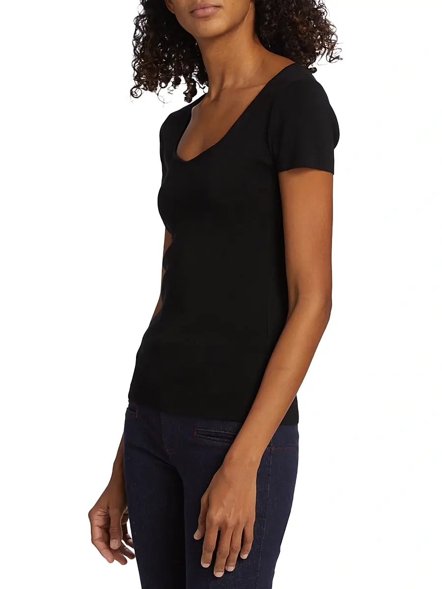 Elie Tahari Women's The Valentina Rib-Knit Top | Thumbnail 4 Elie Tahari Women's The Valentina Rib-Knit Top | Thumbnail 4