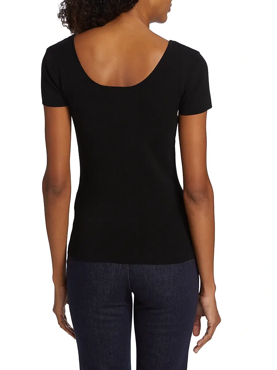 Elie Tahari Women's The Valentina Rib-Knit Top | Thumbnail 5 Elie Tahari Women's The Valentina Rib-Knit Top | Thumbnail 5