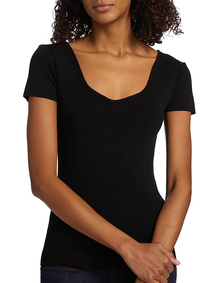 Elie Tahari Women's The Valentina Rib-Knit Top | Thumbnail 6 Elie Tahari Women's The Valentina Rib-Knit Top | Thumbnail 6
