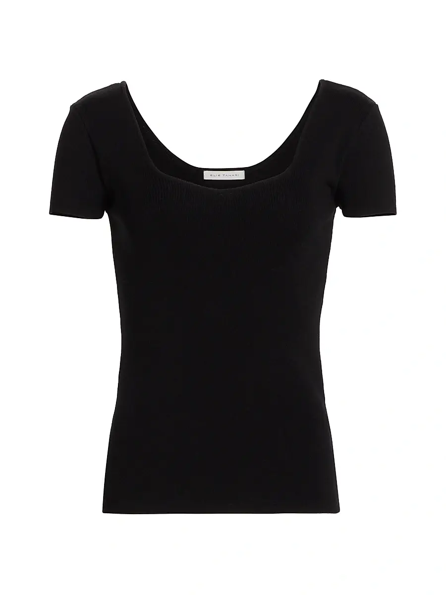Elie Tahari Women's The Valentina Rib-Knit Top