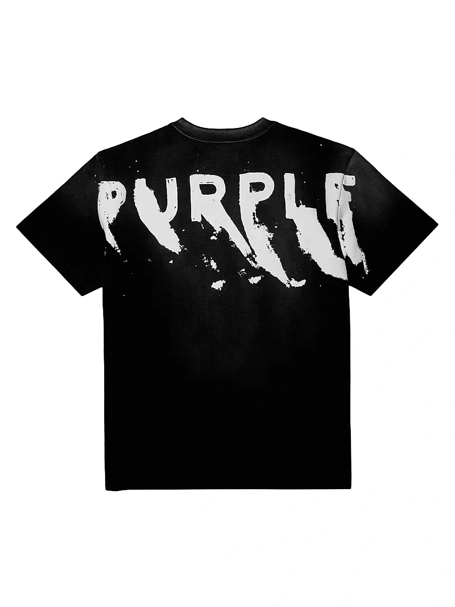 Purple Brand Men's Graphic Logo Knit Jersey Crewneck T-Shirt | Thumbnail 3 Purple Brand Men's Graphic Logo Knit Jersey Crewneck T-Shirt | Thumbnail 3