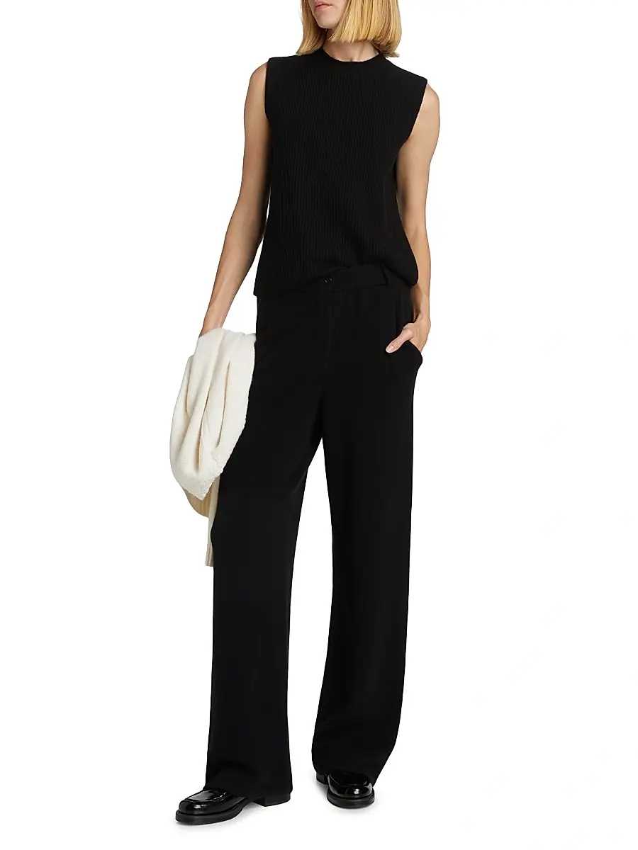 Guest In Residence Women's Cashmere Tailored Wide-Leg Pants | Thumbnail 2 Guest In Residence Women's Cashmere Tailored Wide-Leg Pants | Thumbnail 2