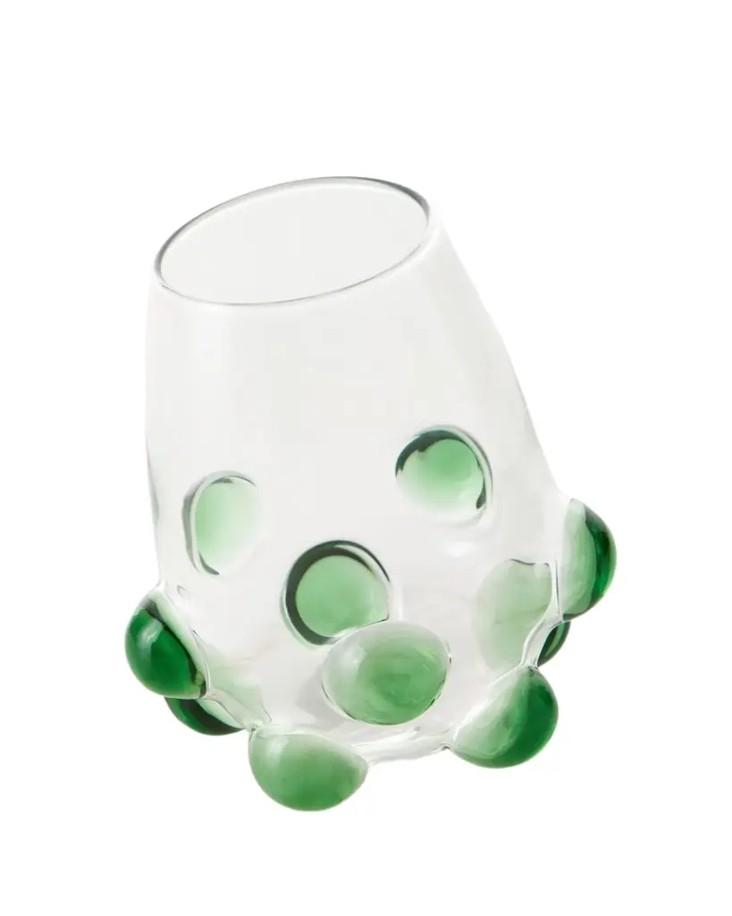 Massimo Lunardon Bubble Wine Glass, Green
