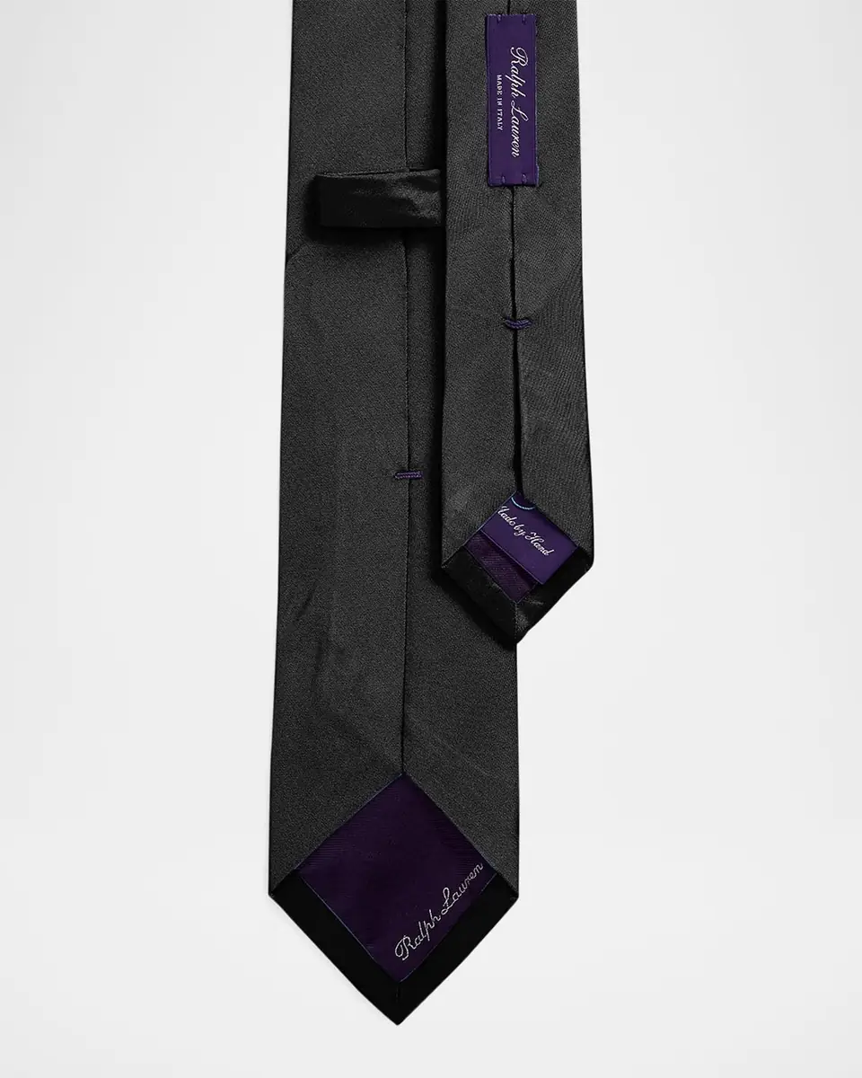 Ralph Lauren Purple Label Men's Peau de Soie Tie | Thumbnail 4 Ralph Lauren Purple Label Men's Peau de Soie Tie | Thumbnail 4