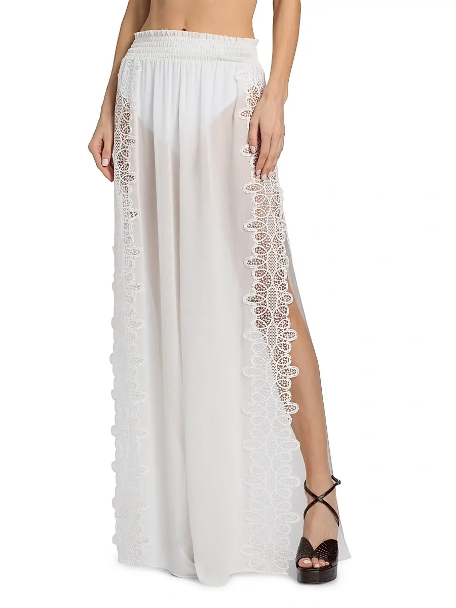 Ramy Brook Women's Athena Lace Wide-Leg Cover-Up Pants | Thumbnail 3