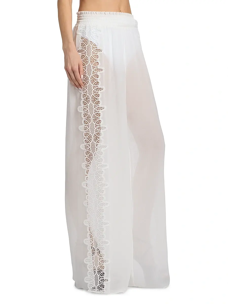Ramy Brook Women's Athena Lace Wide-Leg Cover-Up Pants | Thumbnail 4