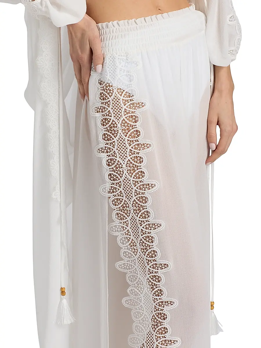 Ramy Brook Women's Athena Lace Wide-Leg Cover-Up Pants | Thumbnail 6