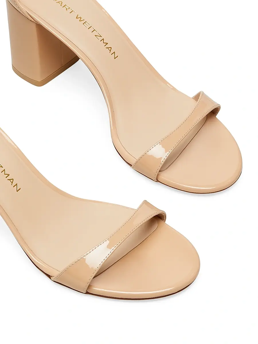 Stuart Weitzman Women's Nudist Block 75MM Patent Leather Sandals | Thumbnail 4