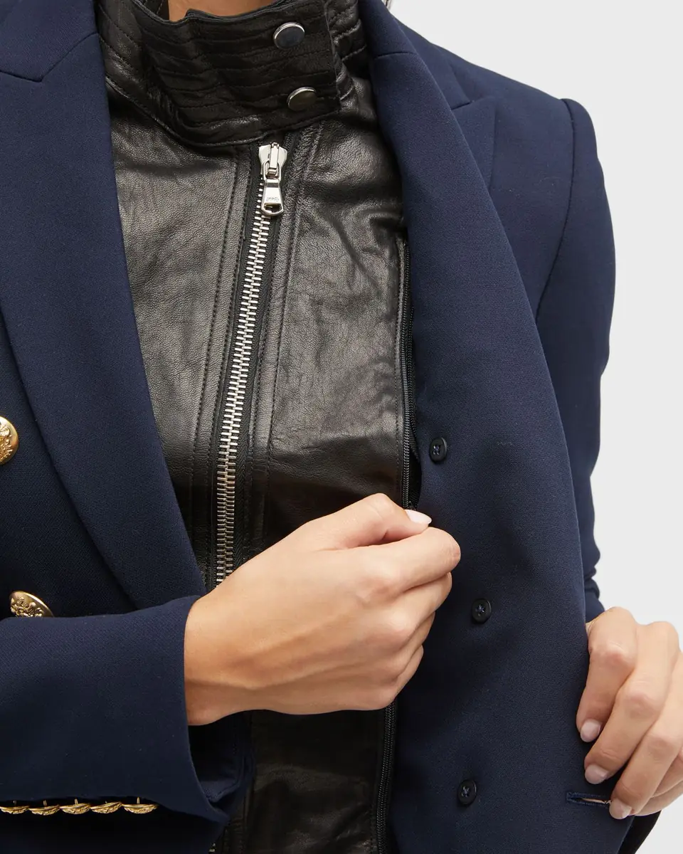 Veronica Beard Lamb Leather Moto Dickey | Thumbnail 5 Veronica Beard Lamb Leather Moto Dickey | Thumbnail 5
