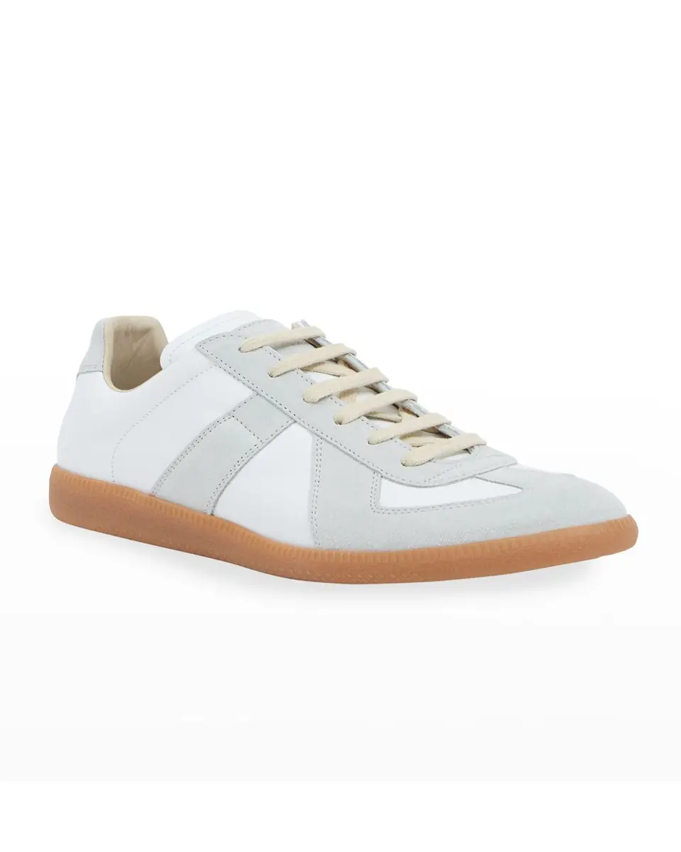 Maison Margiela Men's Replica Leather Low-Top Sneakers | Thumbnail 2 Maison Margiela Men's Replica Leather Low-Top Sneakers | Thumbnail 2